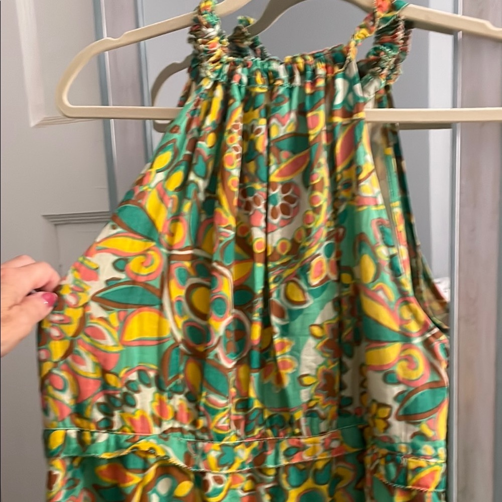 House of Harlow 1960 Green and Yellow Halter Sundress NEVER WORN, LOVE!! - Picture 7 of 8
